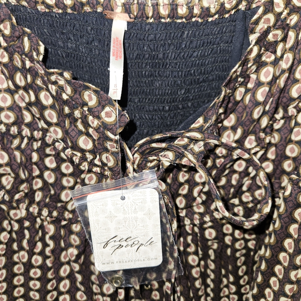 NWT! Revolve Free People Dress Star Dip Mini Black Combo Women's Small Dress NEW - Picture 9 of 16